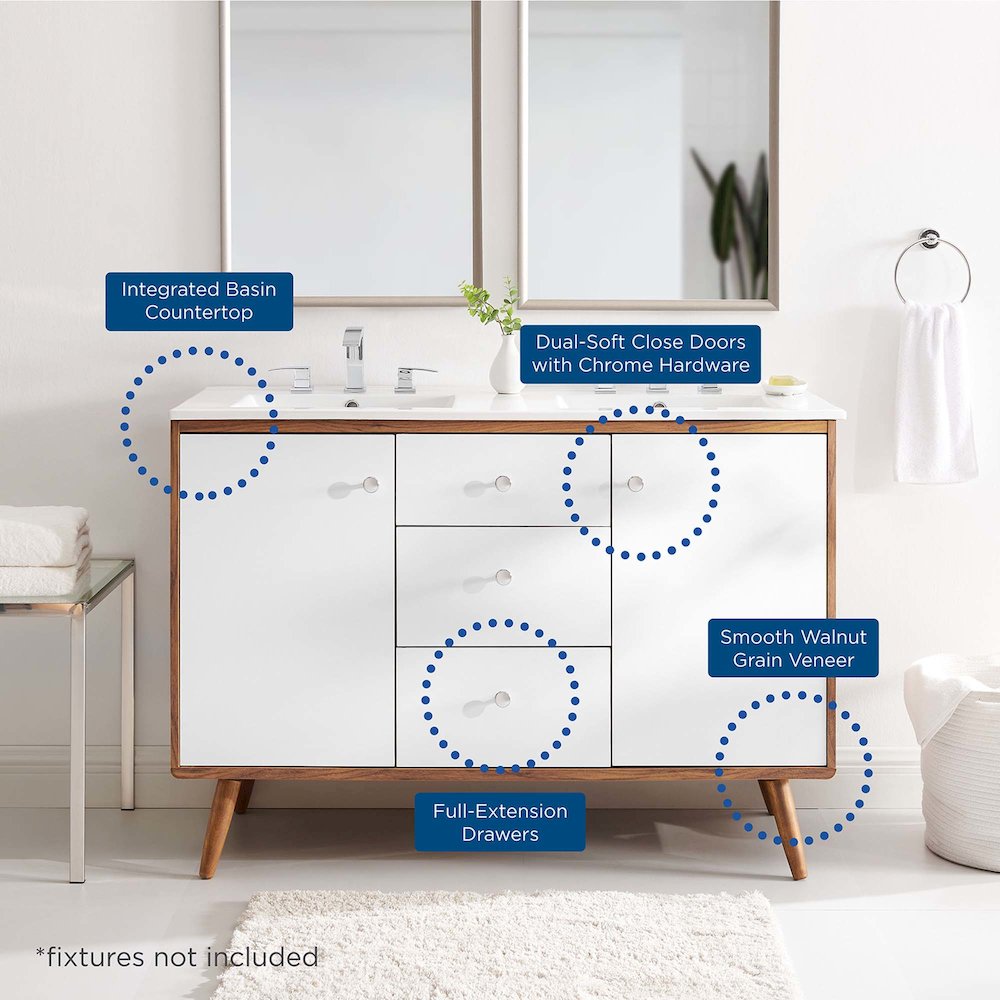 Transmit 48" Double Sink Bathroom Vanity. Picture 11