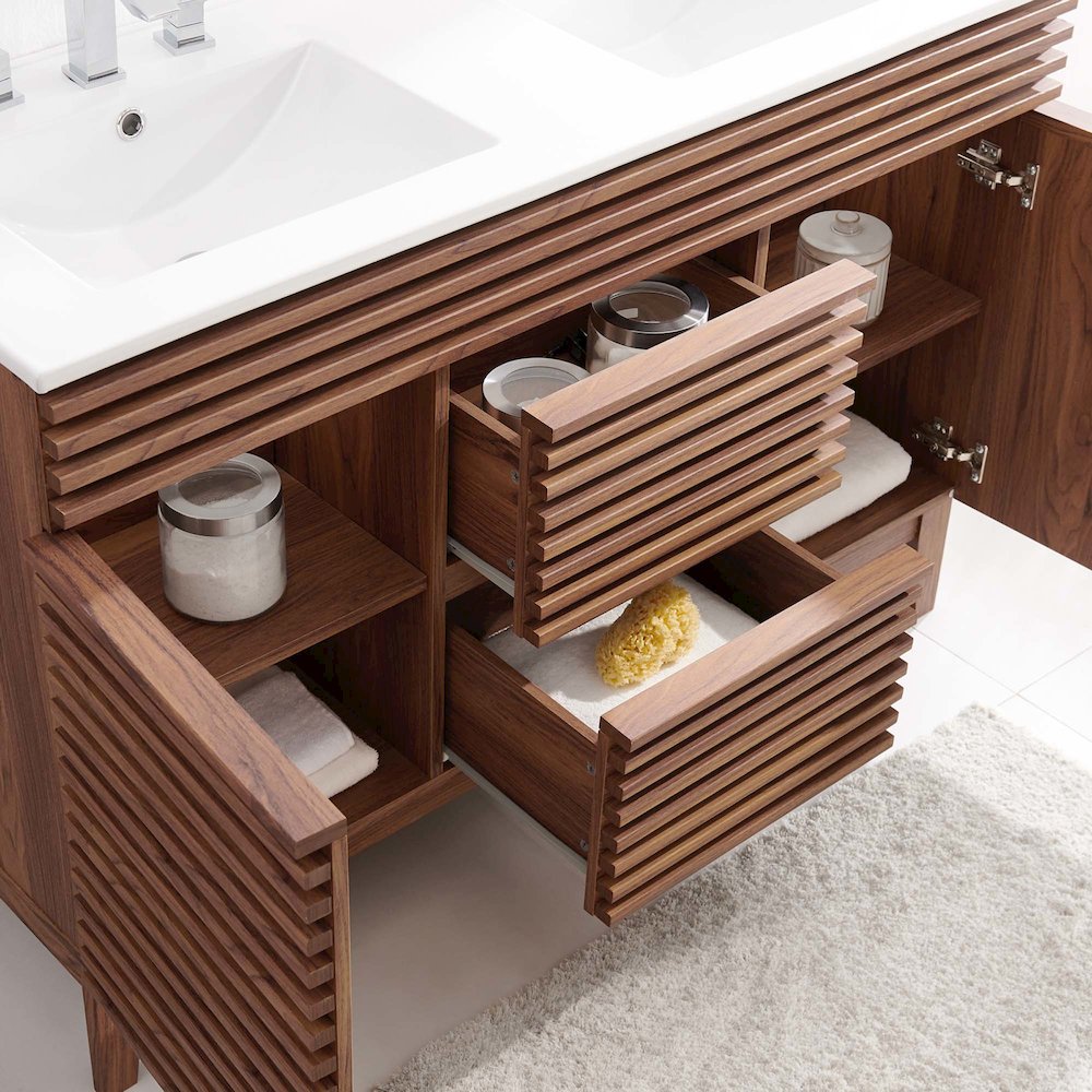 Render 48" Double Sink Bathroom Vanity. Picture 11