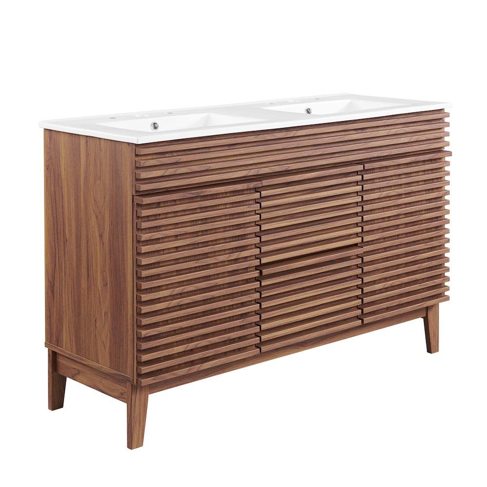 Render 48" Double Sink Bathroom Vanity. Picture 1