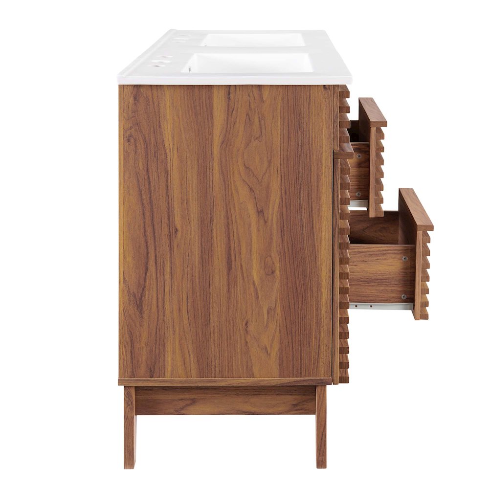 Render 48" Double Sink Bathroom Vanity. Picture 3