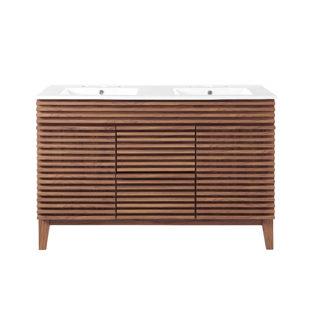 Render 48" Double Sink Bathroom Vanity. Picture 4