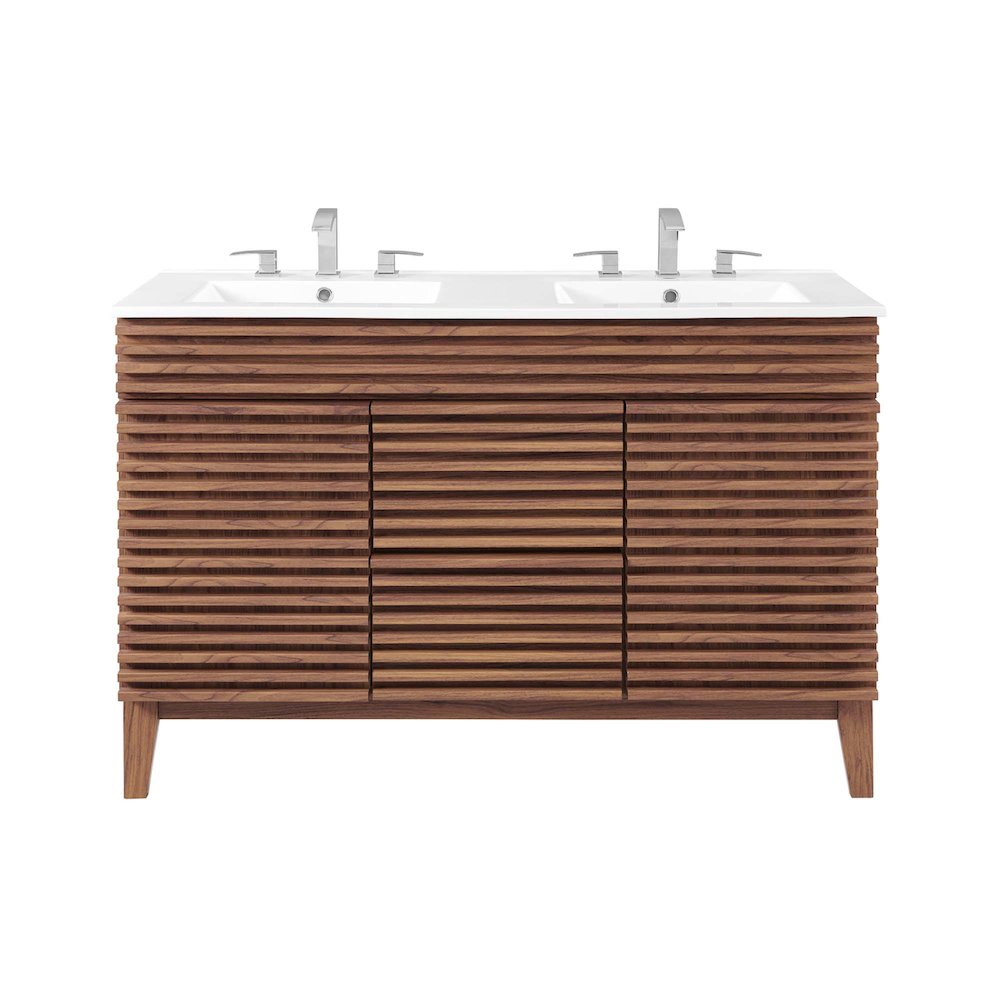 Render 48" Double Sink Bathroom Vanity. Picture 5