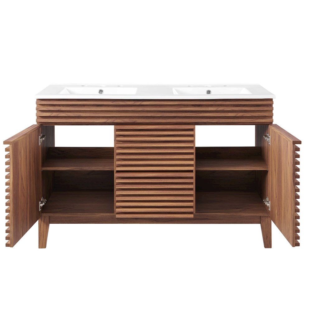 Render 48" Double Sink Bathroom Vanity. Picture 6
