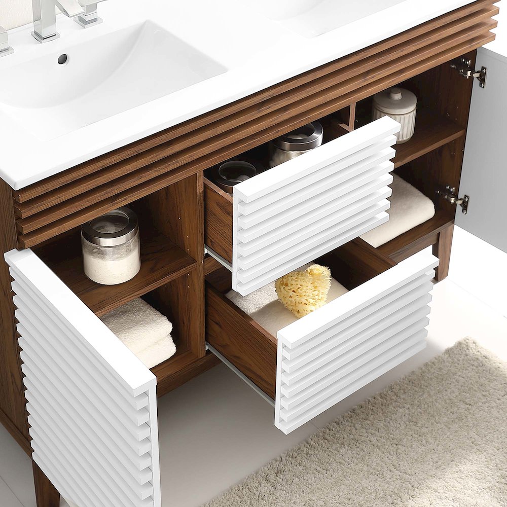 Render 48" Double Sink Bathroom Vanity. Picture 11