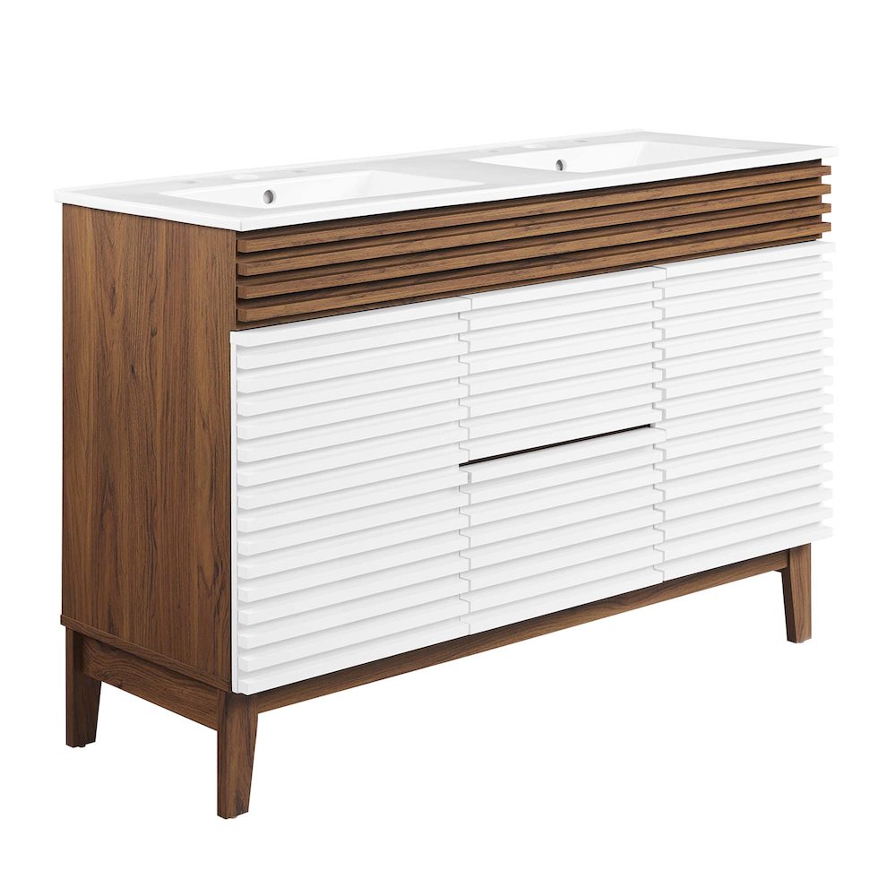 Render 48" Double Sink Bathroom Vanity. Picture 1