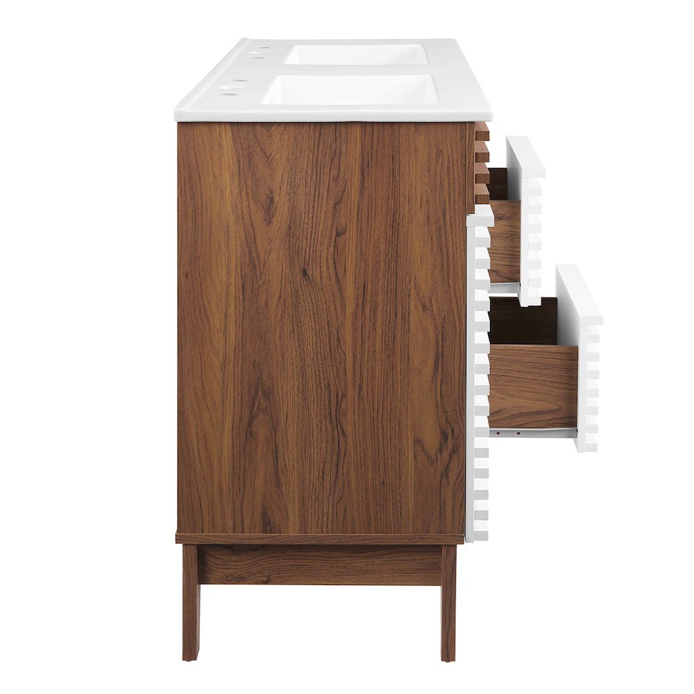 Render 48" Double Sink Bathroom Vanity. Picture 4