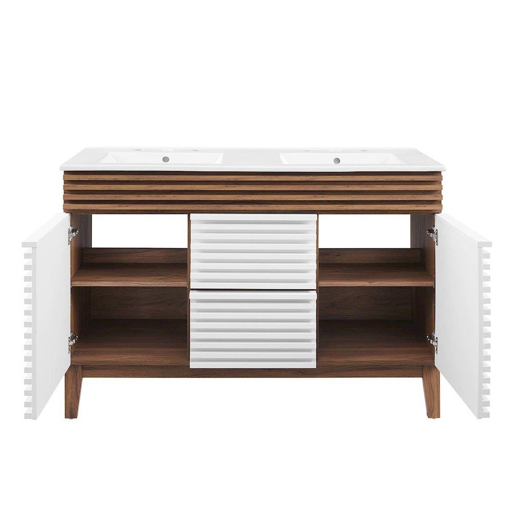Render 48" Double Sink Bathroom Vanity. Picture 6