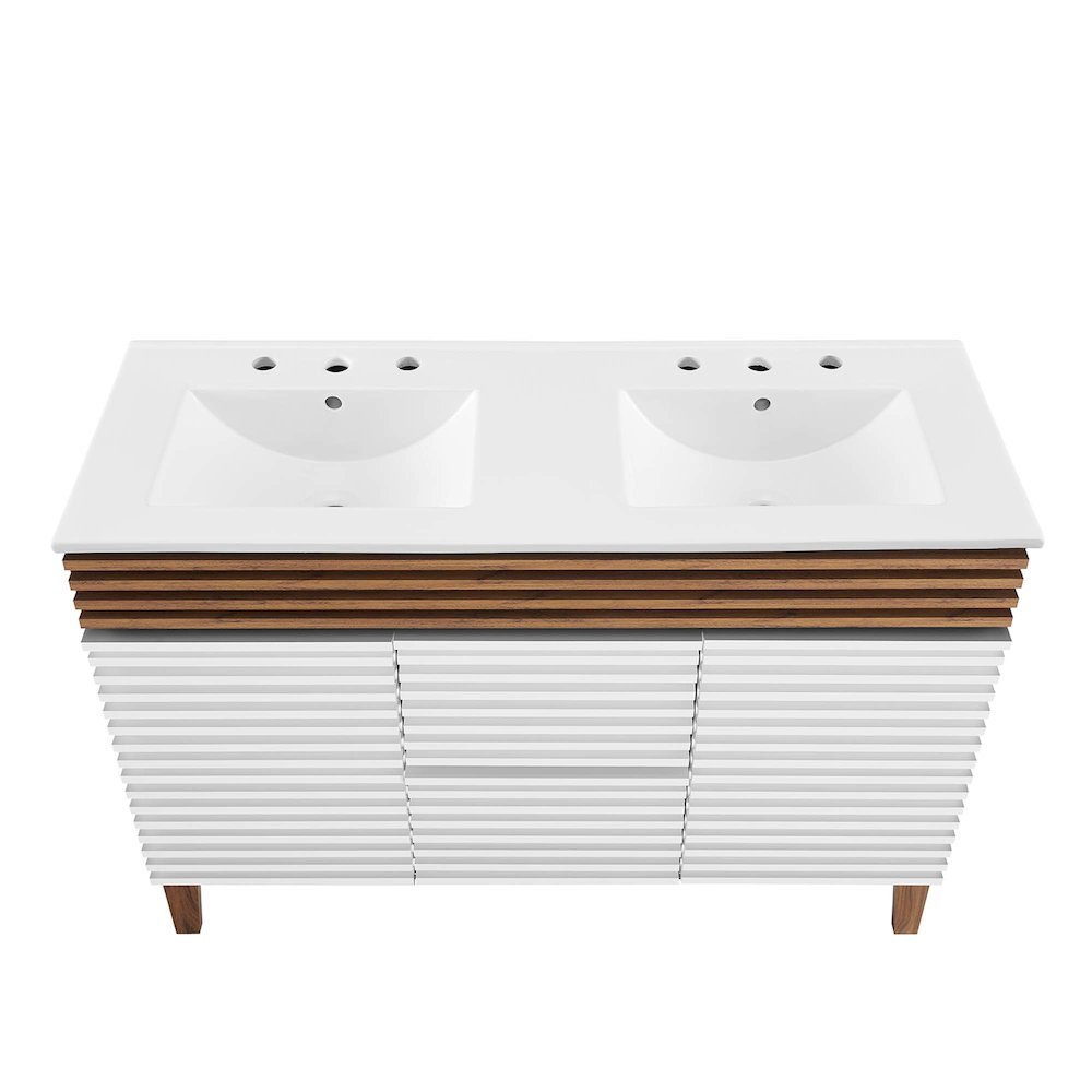 Render 48" Double Sink Bathroom Vanity. Picture 7
