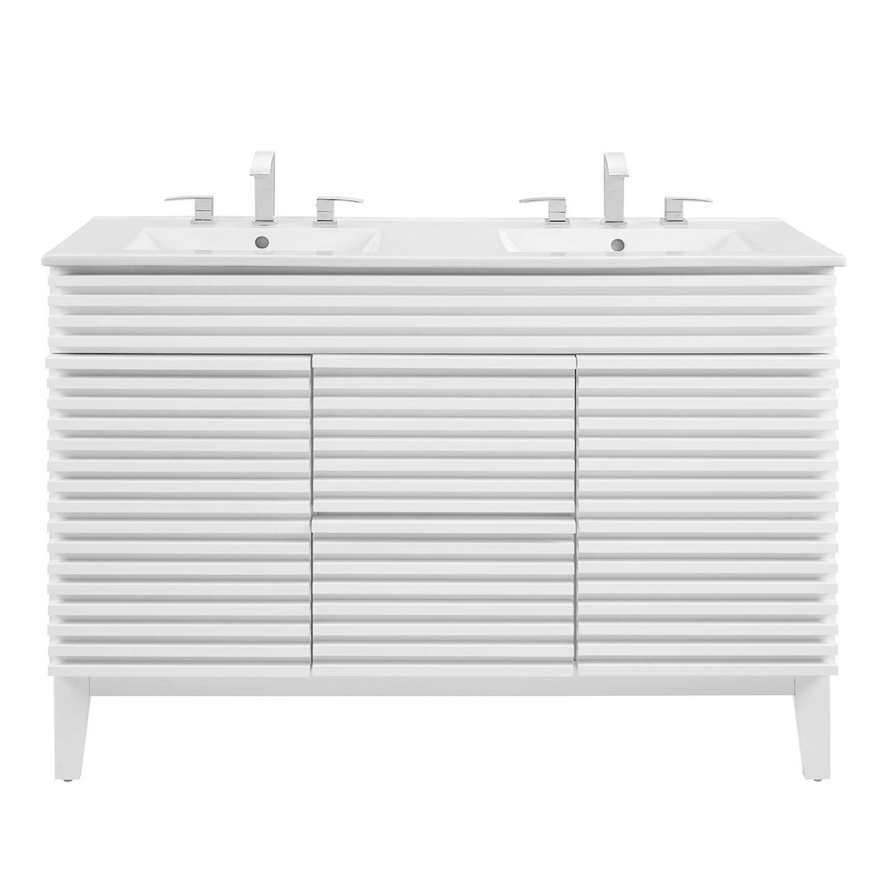 Render 48" Double Sink Bathroom Vanity. Picture 5