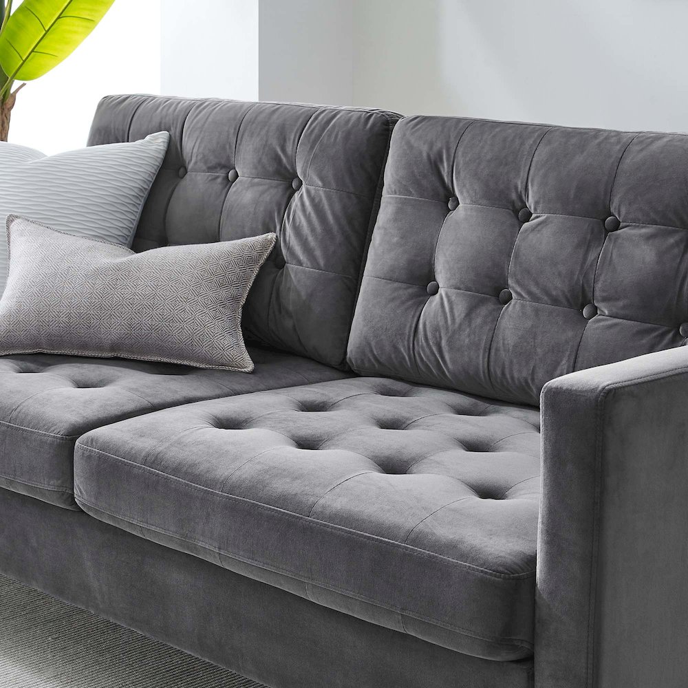 Exalt Tufted Performance Velvet Sofa. Picture 8
