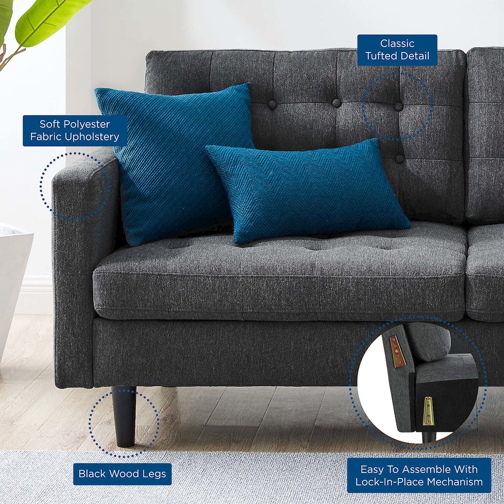 Exalt Tufted Fabric Sofa. Picture 9