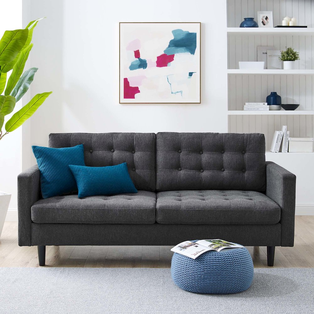 Exalt Tufted Fabric Sofa. Picture 7