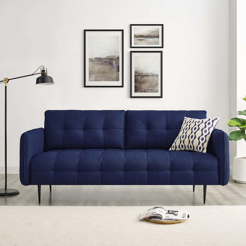 Cameron Tufted Fabric Sofa. Picture 9