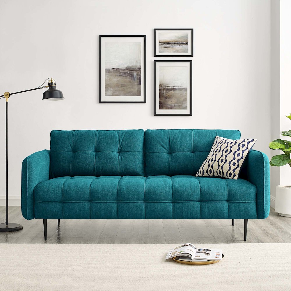 Cameron Tufted Fabric Sofa. Picture 8