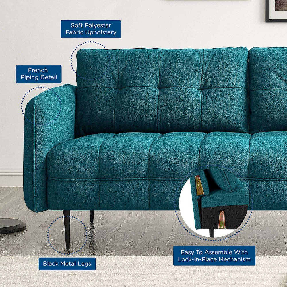 Cameron Tufted Fabric Sofa. Picture 11