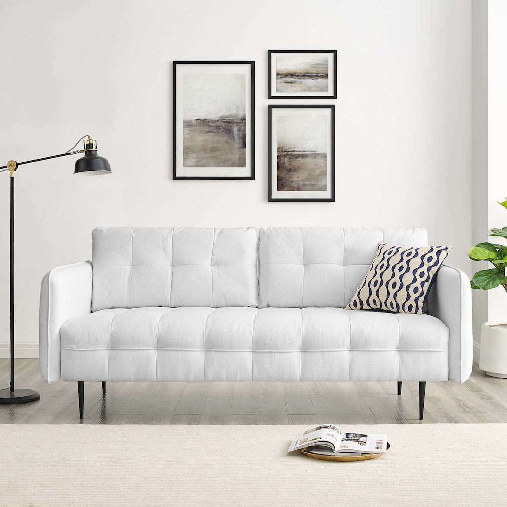 Cameron Tufted Fabric Sofa. Picture 9