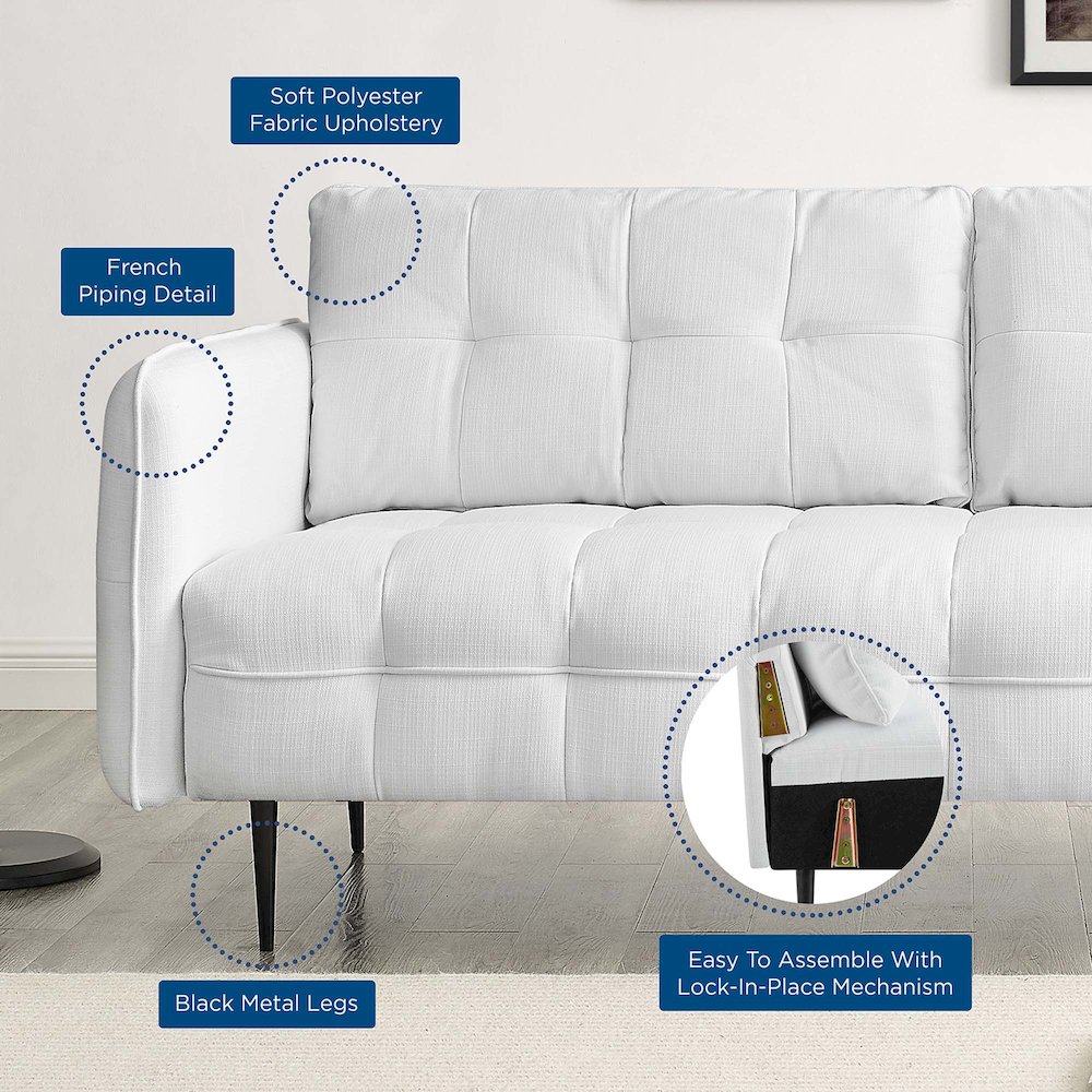 Cameron Tufted Fabric Sofa. Picture 11