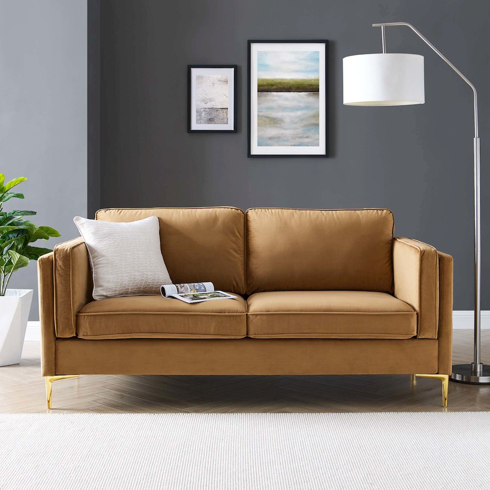 Kaiya Performance Velvet Sofa. Picture 9