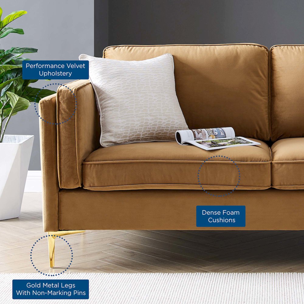 Kaiya Performance Velvet Sofa. Picture 2