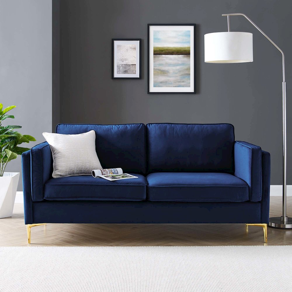 Kaiya Performance Velvet Sofa. Picture 9