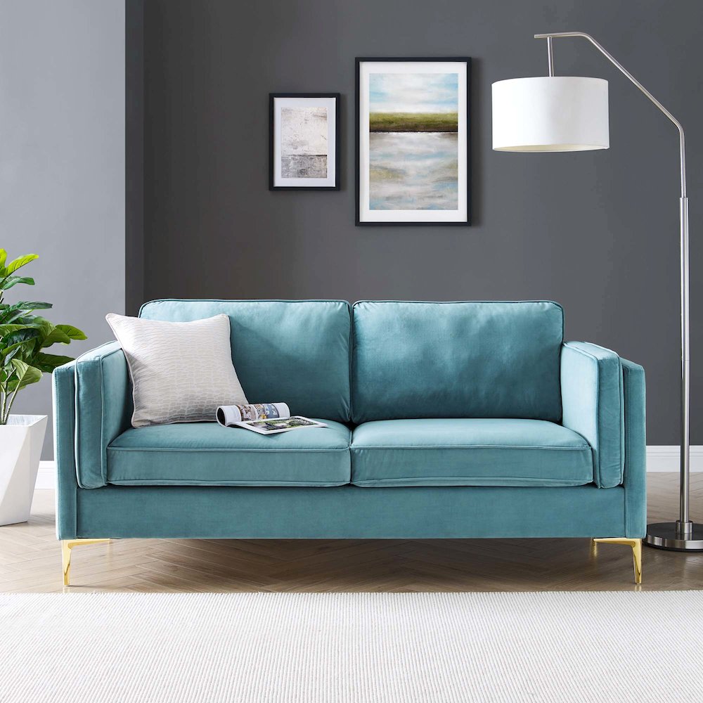 Kaiya Performance Velvet Sofa. Picture 8
