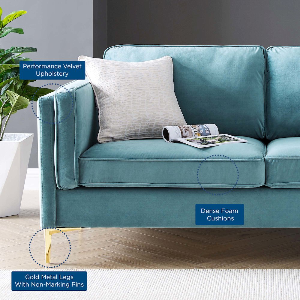 Kaiya Performance Velvet Sofa. Picture 10