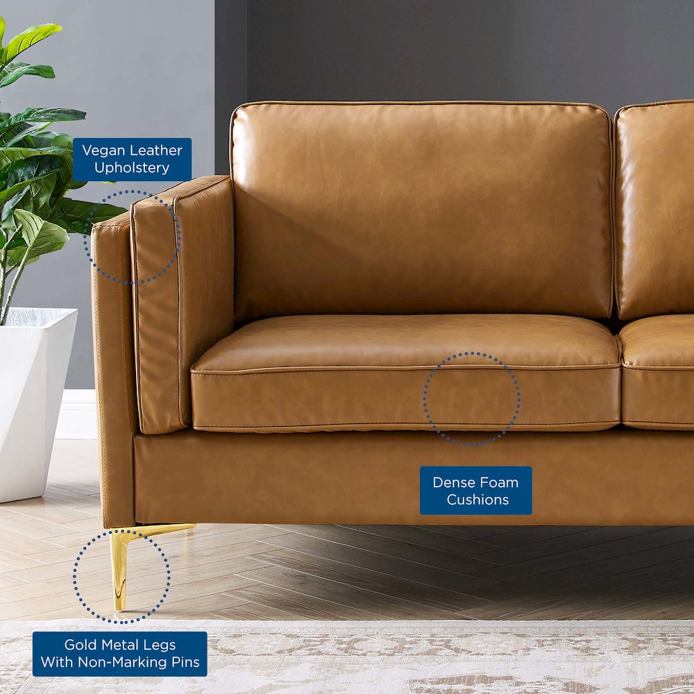 Kaiya Vegan Leather Sofa. Picture 2