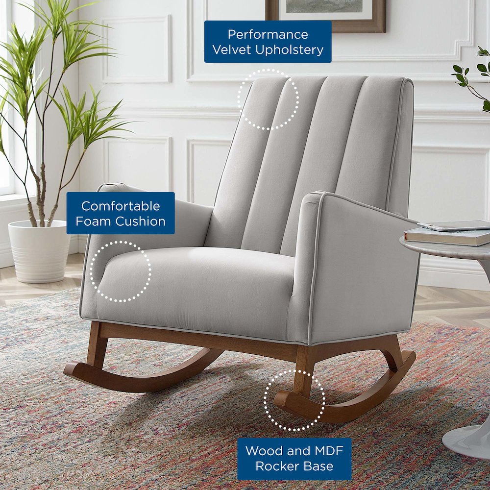 Sway Performance Velvet Rocking Chair. Picture 8