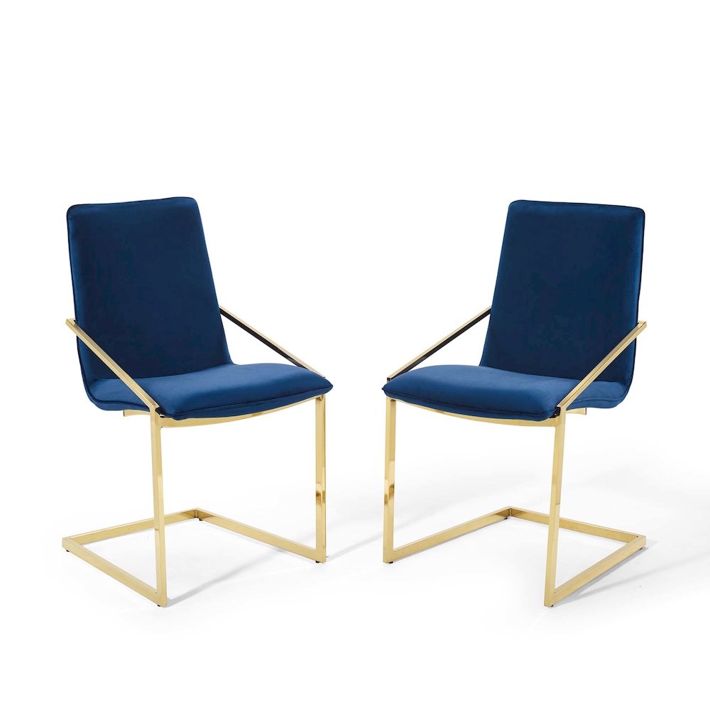 Pitch Performance Velvet Dining Armchair Set of 2. Picture 1