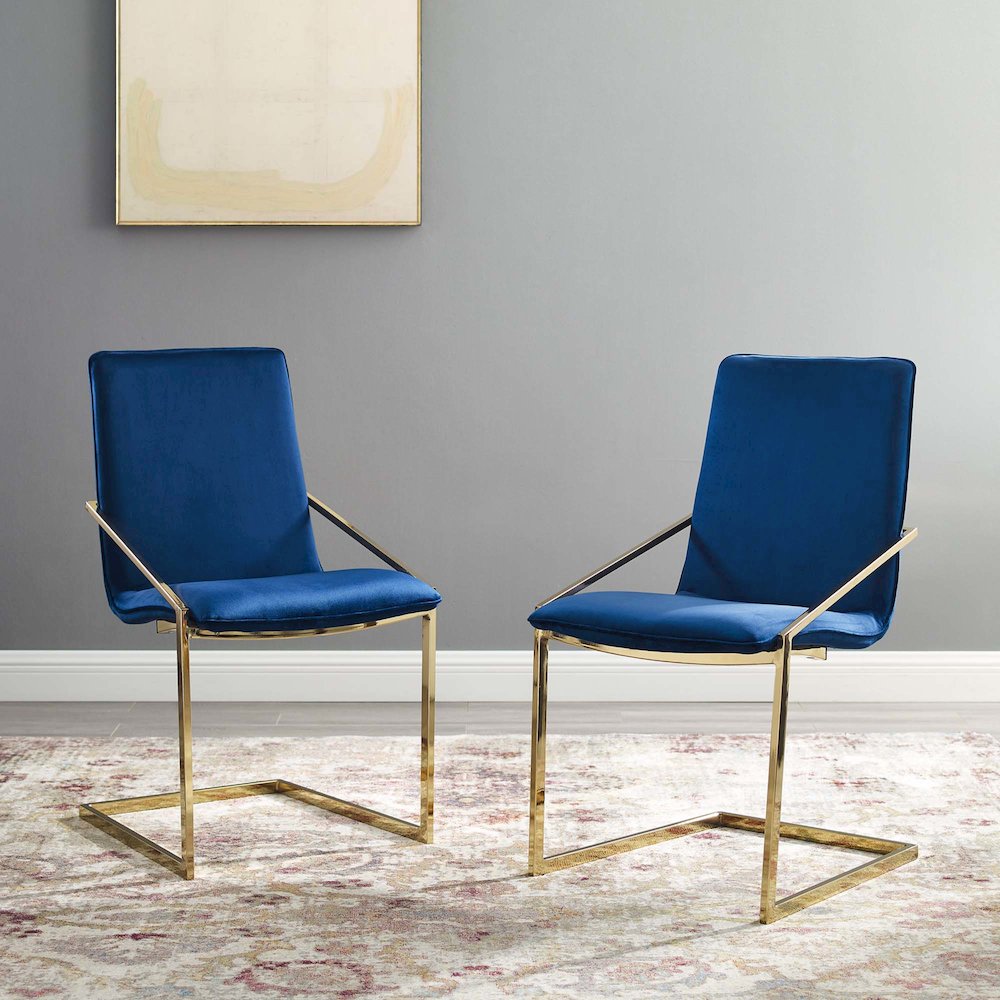 Pitch Performance Velvet Dining Armchair Set of 2. Picture 8