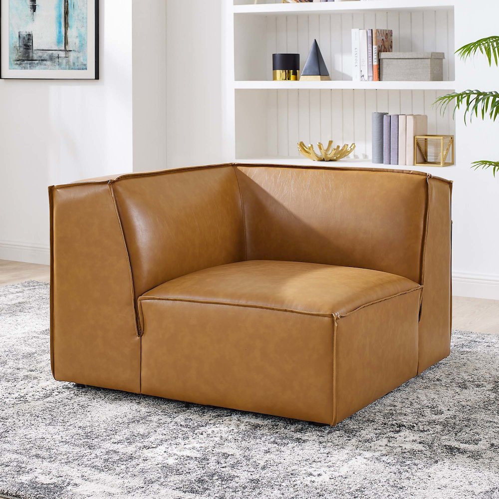 Restore Vegan Leather Sectional Sofa Corner Chair. Picture 6