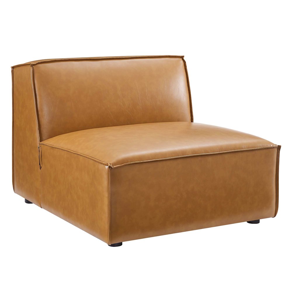 Restore Vegan Leather Sectional Sofa Armless Chair. Picture 1