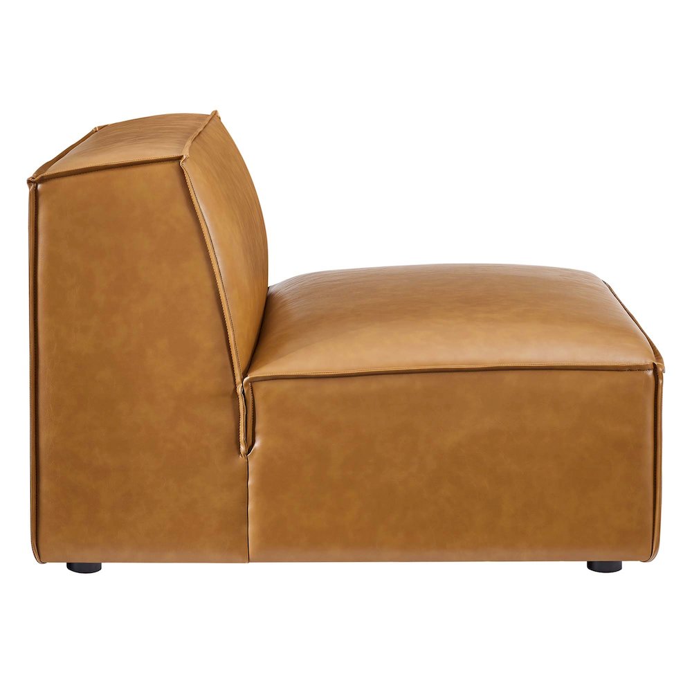 Restore Vegan Leather Sectional Sofa Armless Chair. Picture 2