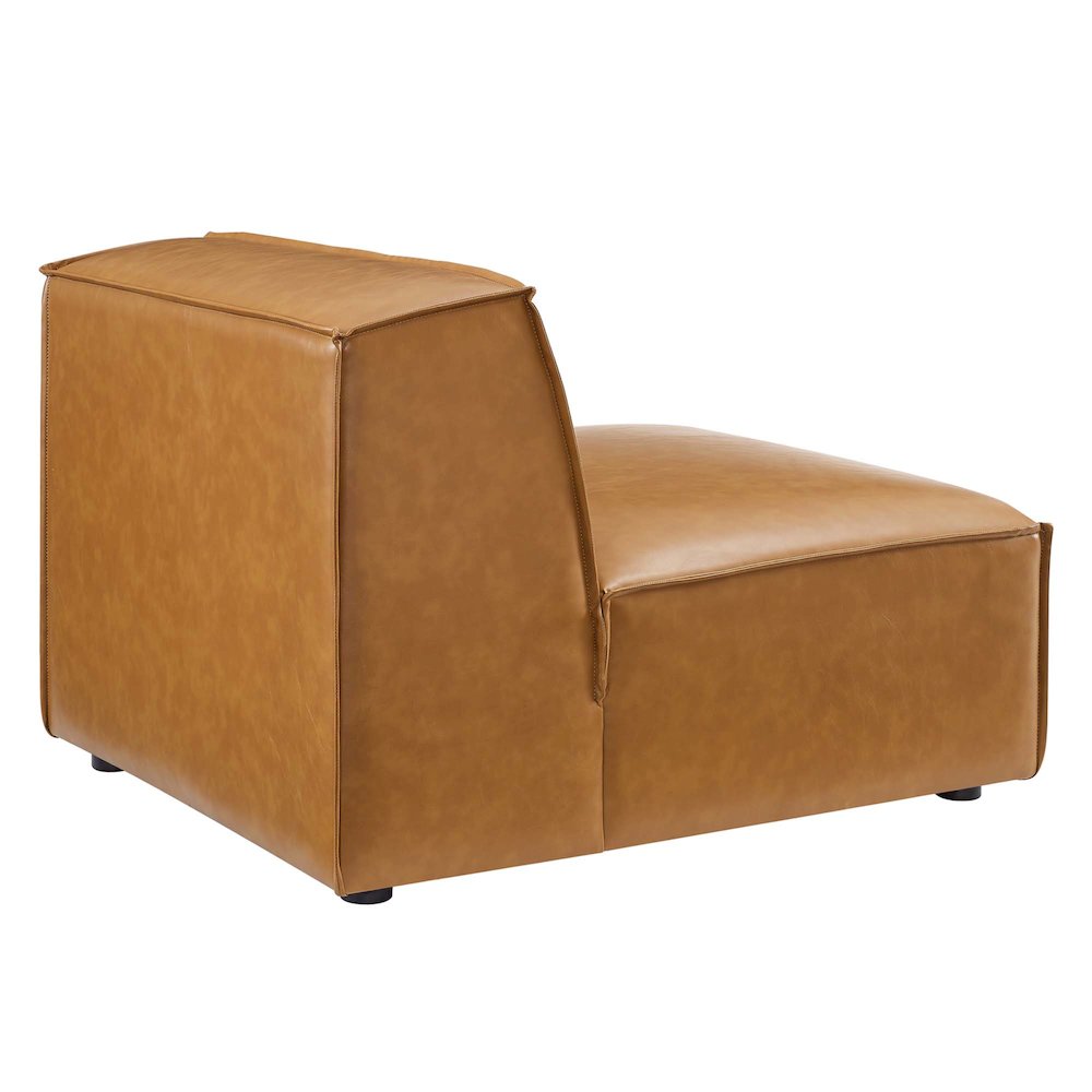 Restore Vegan Leather Sectional Sofa Armless Chair. Picture 3