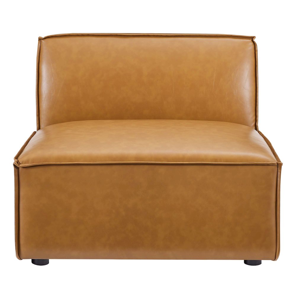 Restore Vegan Leather Sectional Sofa Armless Chair. Picture 4