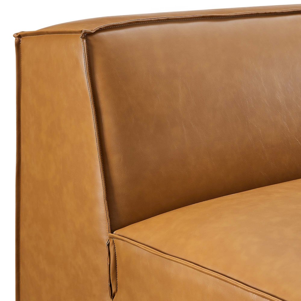 Restore Vegan Leather Sectional Sofa Armless Chair. Picture 5