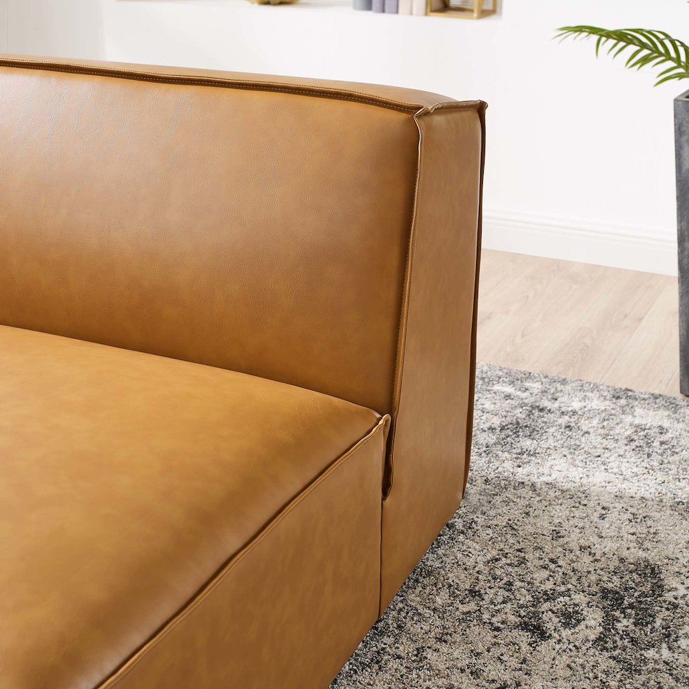 Restore Vegan Leather Sectional Sofa Armless Chair. Picture 7