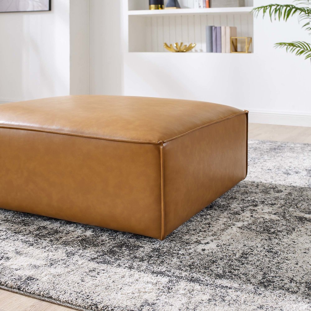 Restore Vegan Leather Ottoman. Picture 6