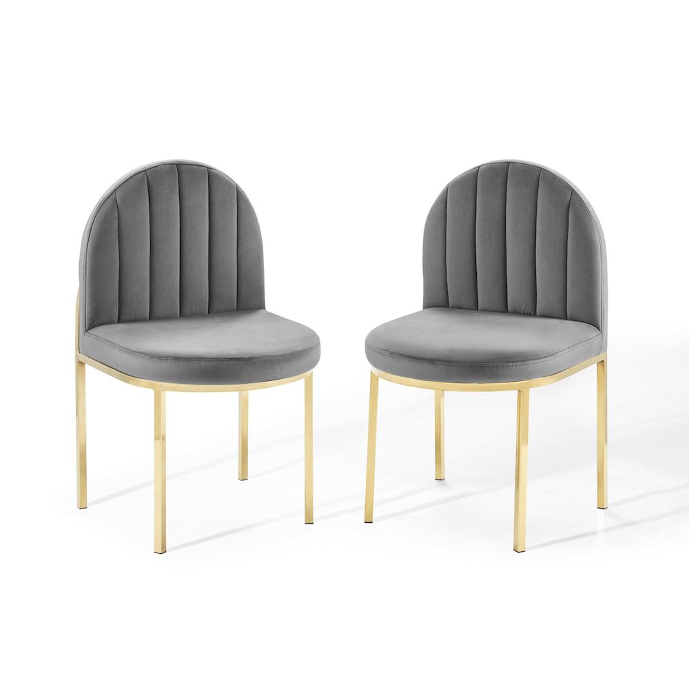 Isla Performance Velvet Dining Side Chair Set of 2. Picture 1