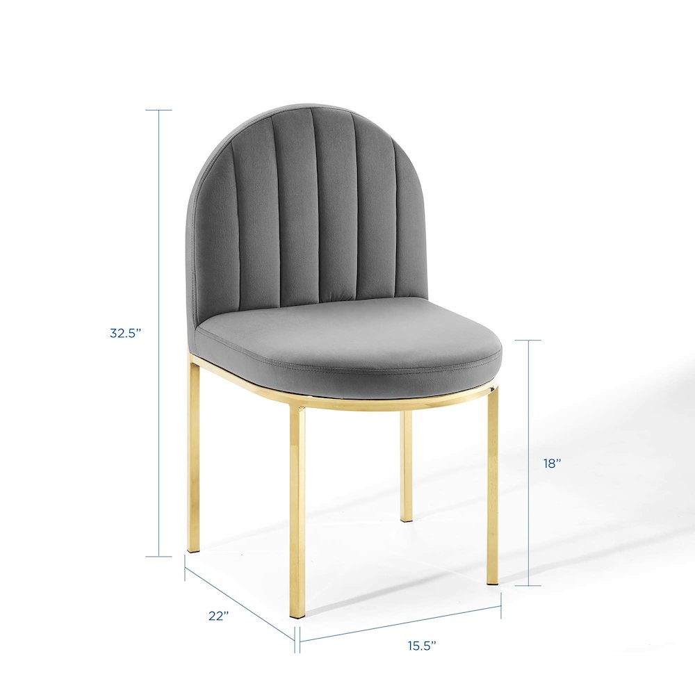 Isla Performance Velvet Dining Side Chair Set of 2. Picture 2