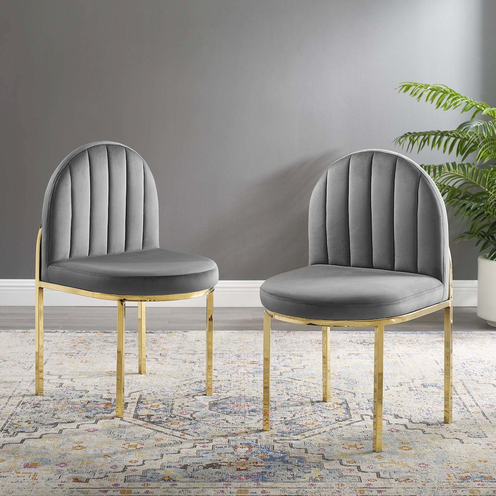 Isla Performance Velvet Dining Side Chair Set of 2. Picture 8
