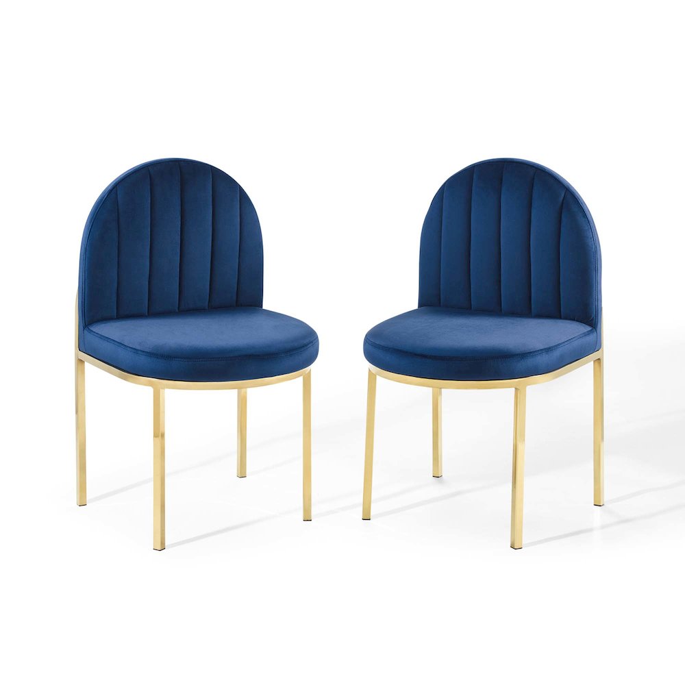 Isla Performance Velvet Dining Side Chair Set of 2. Picture 1