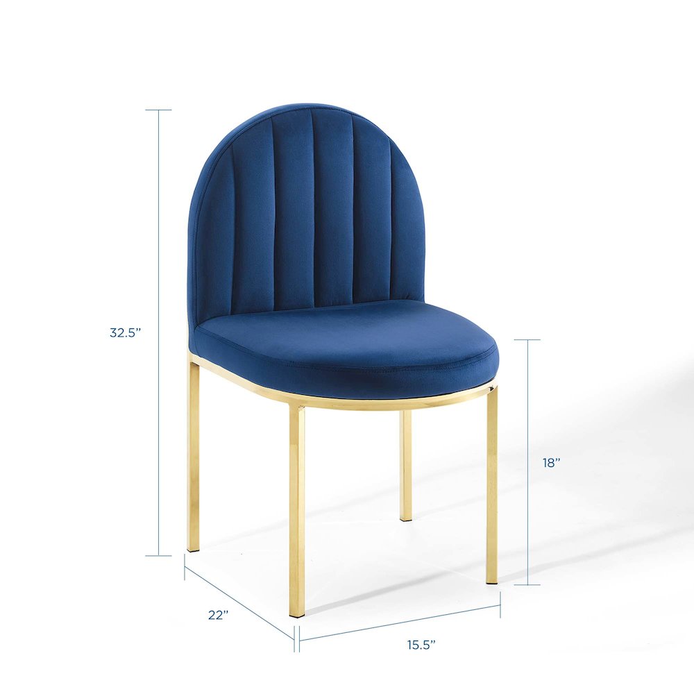 Isla Performance Velvet Dining Side Chair Set of 2. Picture 2