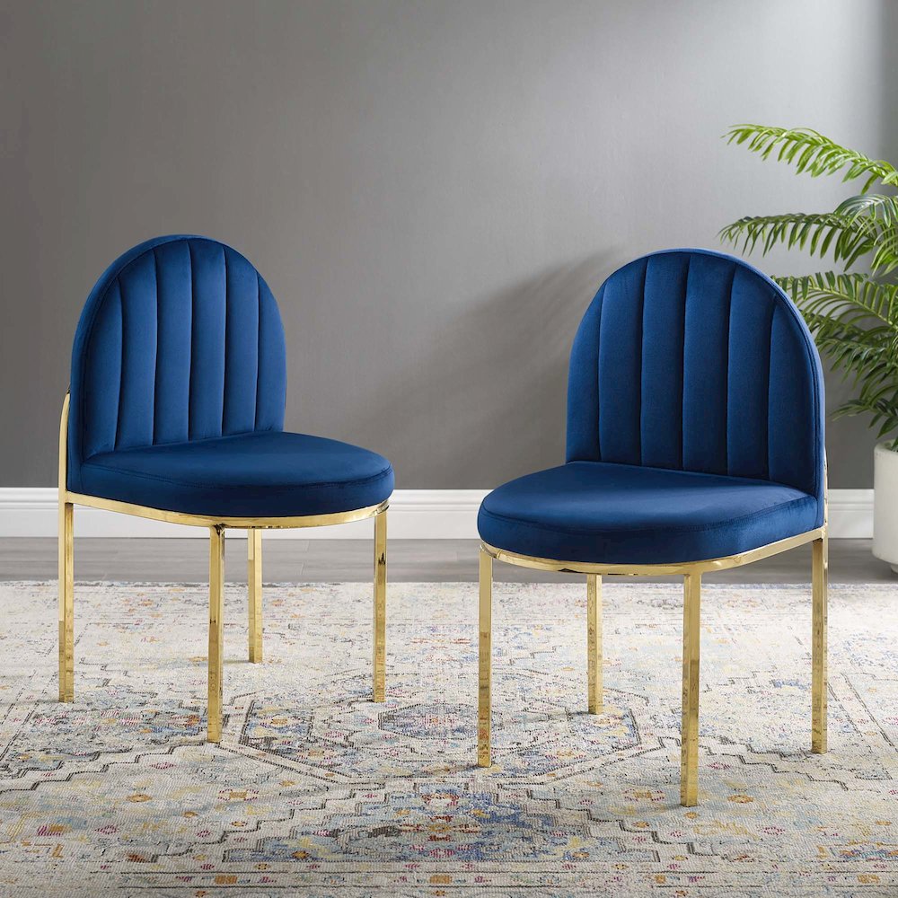 Isla Performance Velvet Dining Side Chair Set of 2. Picture 8
