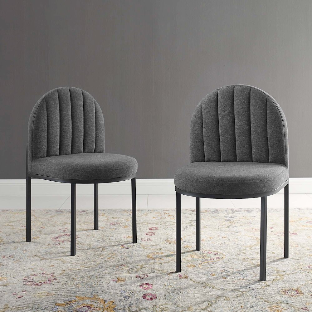 Isla Upholstered Fabric Dining Side Chair Set of 2. Picture 7
