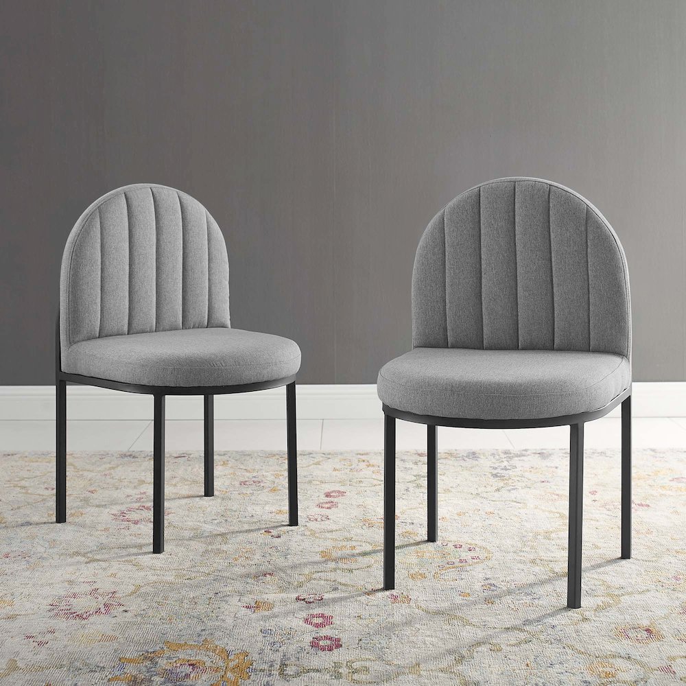 Isla Upholstered Fabric Dining Side Chair Set of 2. Picture 7