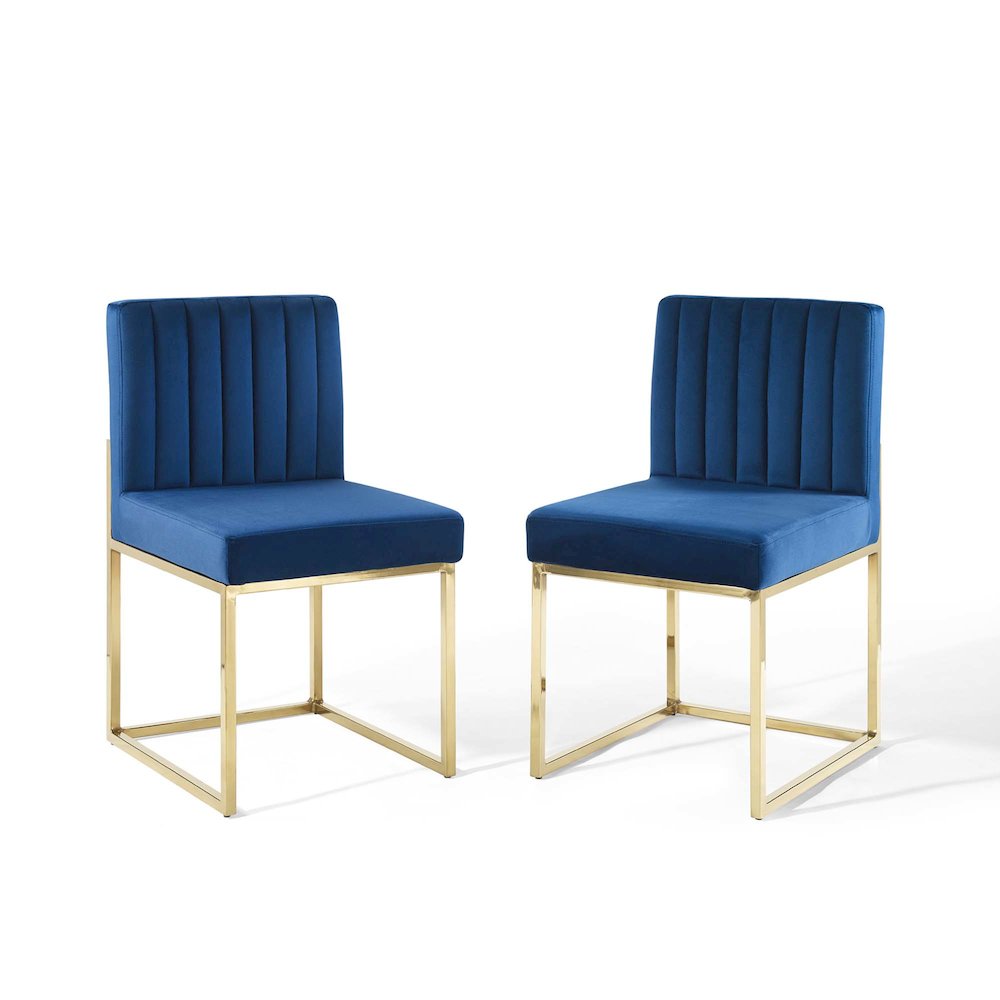 Carriage Performance Velvet Dining Chair Set of 2. Picture 1