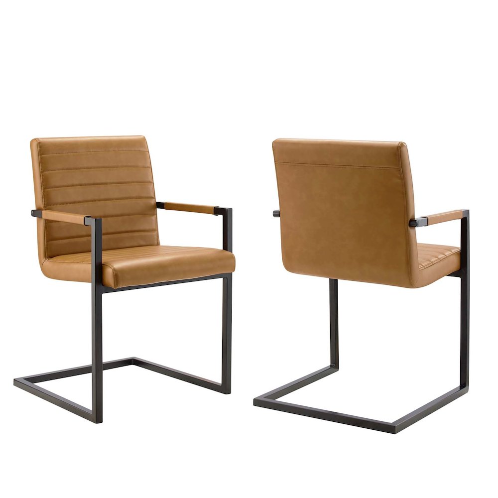 Savoy Vegan Leather Dining Chairs Set of 2. Picture 1