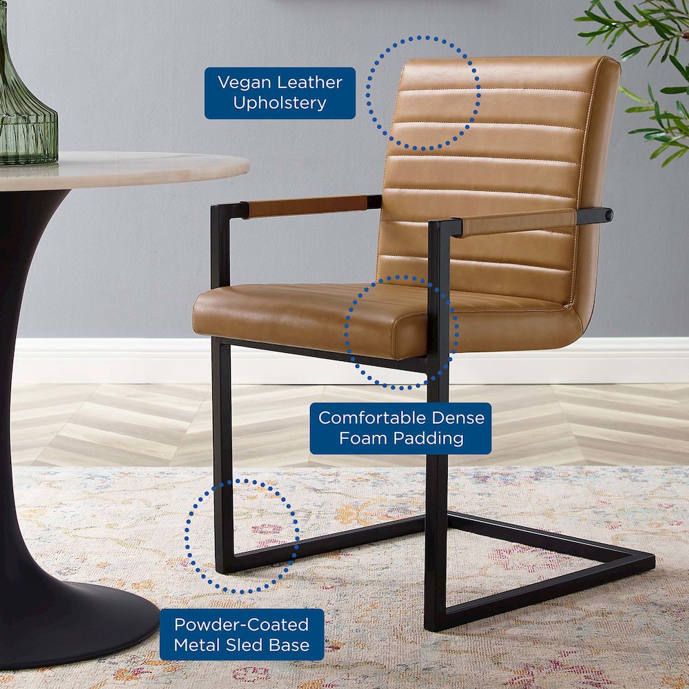 Savoy Vegan Leather Dining Chairs Set of 2. Picture 2