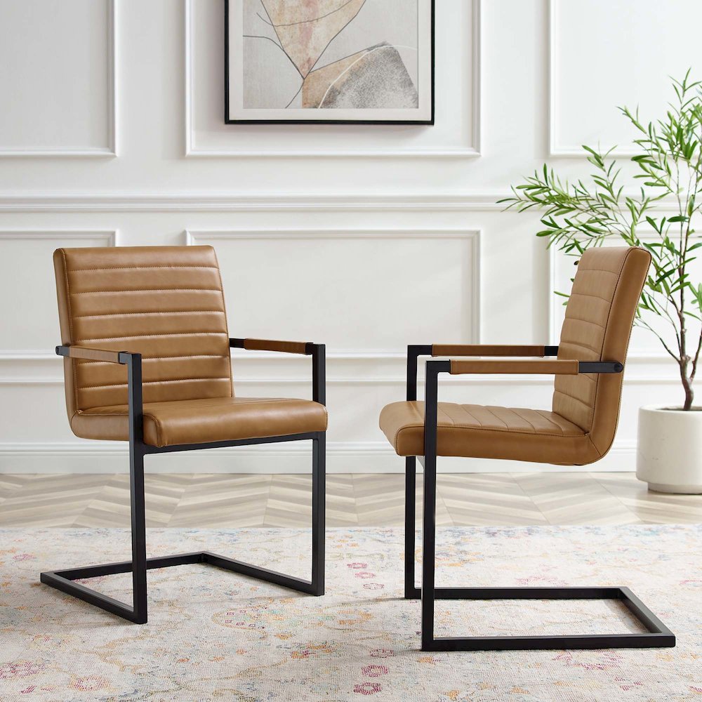 Savoy Vegan Leather Dining Chairs Set of 2. Picture 8